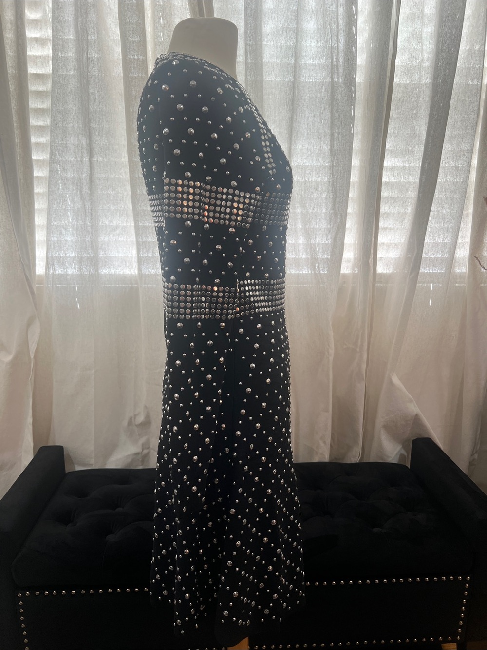 Michael Kors Black Studded Long-Sleeve Dress - Picture 5 of 13